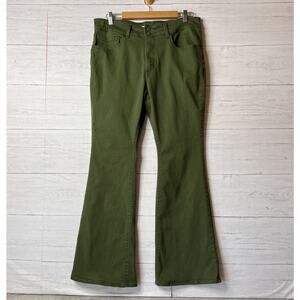 Levis Jeans Womens Size 33 Green Western High Rise Flare Colorful Bootcut